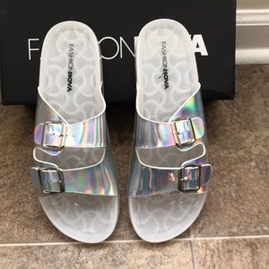 Fashion nova why me flat sandals
